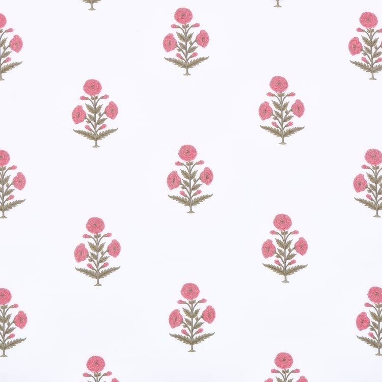 Amaira Set of 2 Floral Print Sheer Door Curtains - 7.3ft (225cm)