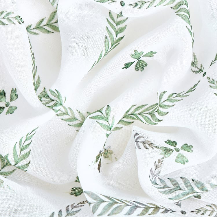 Amaira Set of 2 Floral Print Sheer Door Curtains - 8.8ft (270cm)