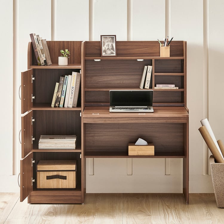 Helios Alton NXT Study Desk with Hutch - Walnut
