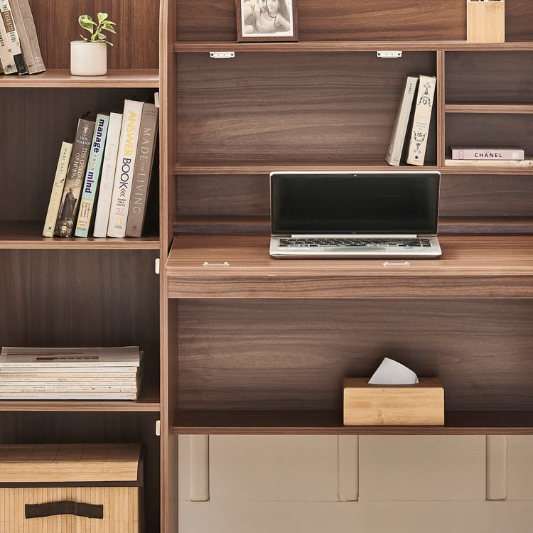 Helios Alton NXT Study Desk with Hutch - Walnut
