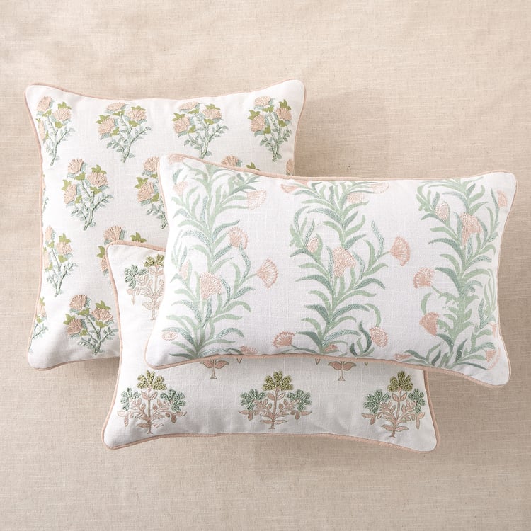 Rang Buta Embroidered Cushion Cover - 50x30cm