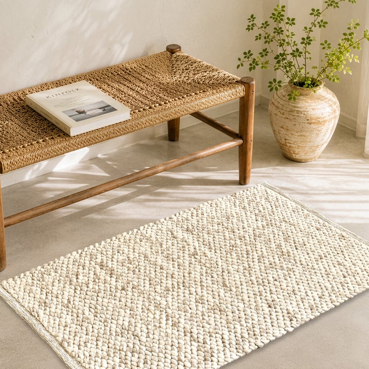 Crimson Handwoven Dhurrie - 90x60cm