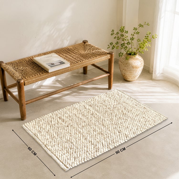 Crimson Handwoven Dhurrie - 90x60cm