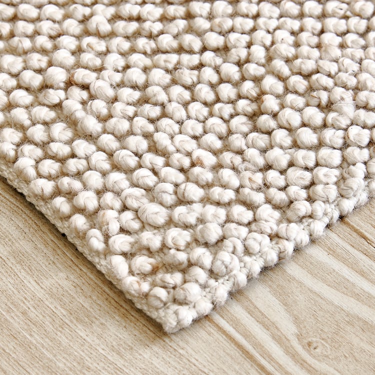 Pebble Wool Handwoven Dhurrie - 120x80cm