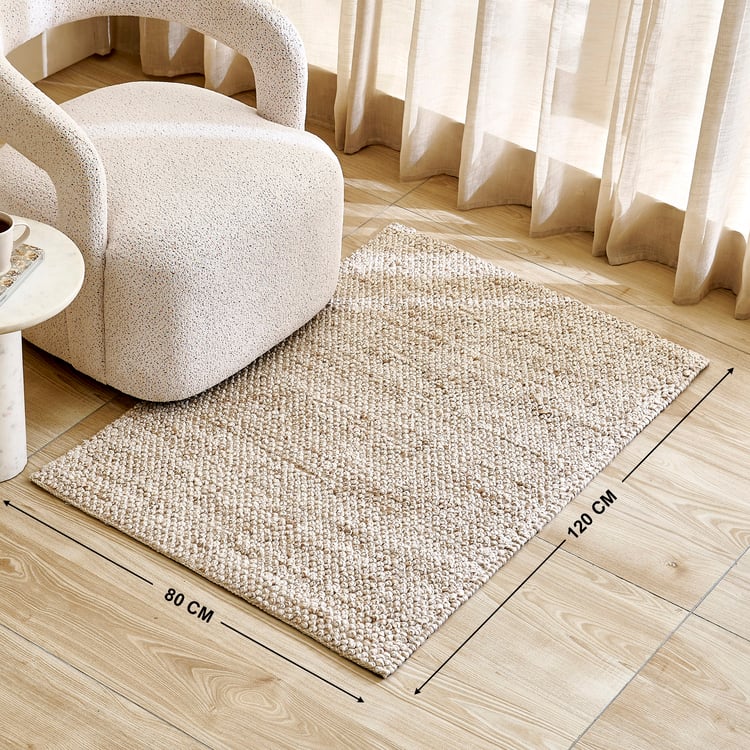 Pebble Wool Handwoven Dhurrie - 120x80cm