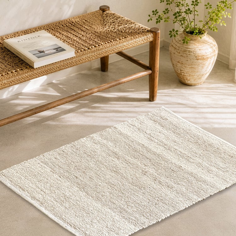 Crimson Handwoven Dhurrie - 90x60cm