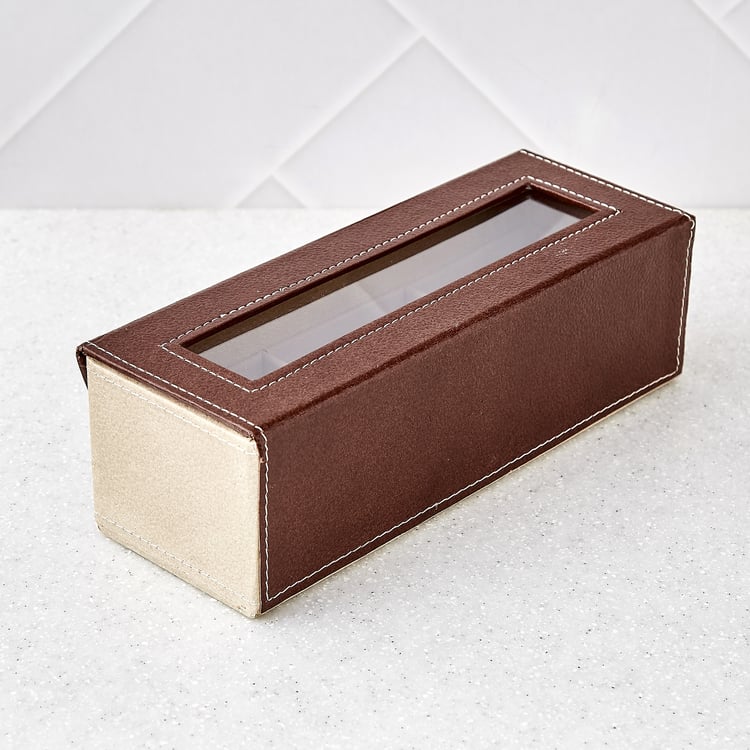 Orion Detroit Faux Leather 3-Compartment Watch Box