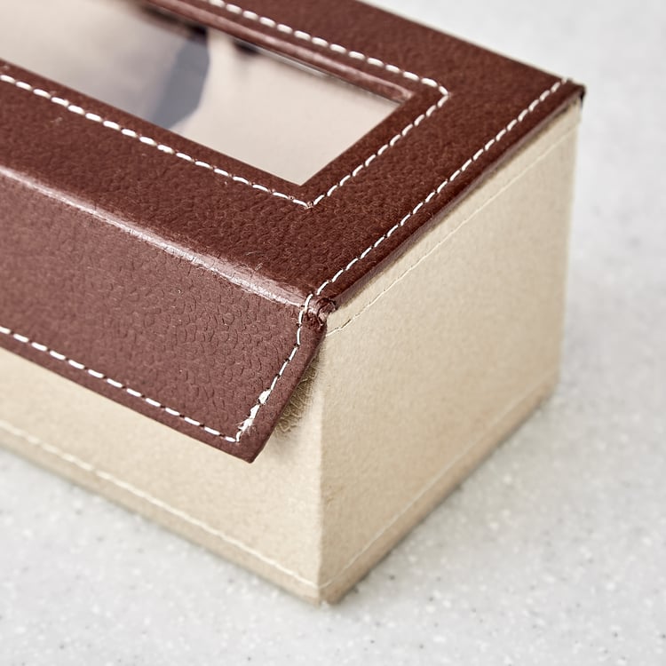 Orion Detroit Faux Leather 3-Compartment Watch Box