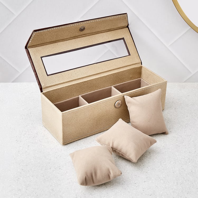 Orion Detroit Faux Leather 3-Compartment Watch Box