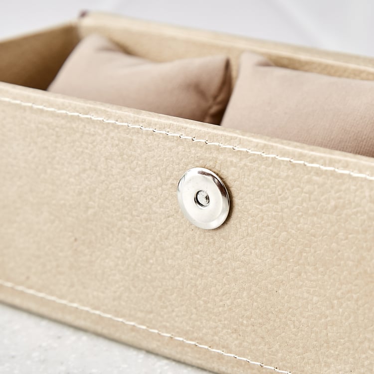 Orion Detroit Faux Leather 3-Compartment Watch Box