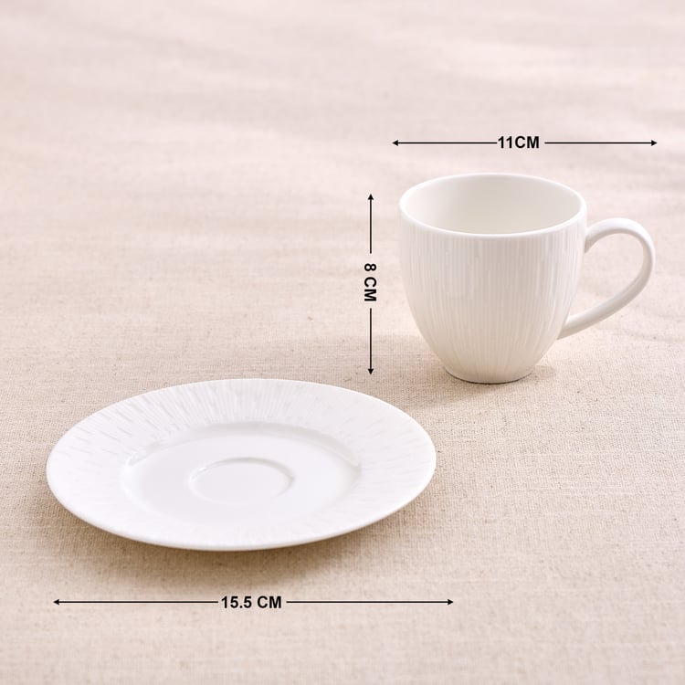 Marshmallow Bone China Cup and Saucer Set - 190ml