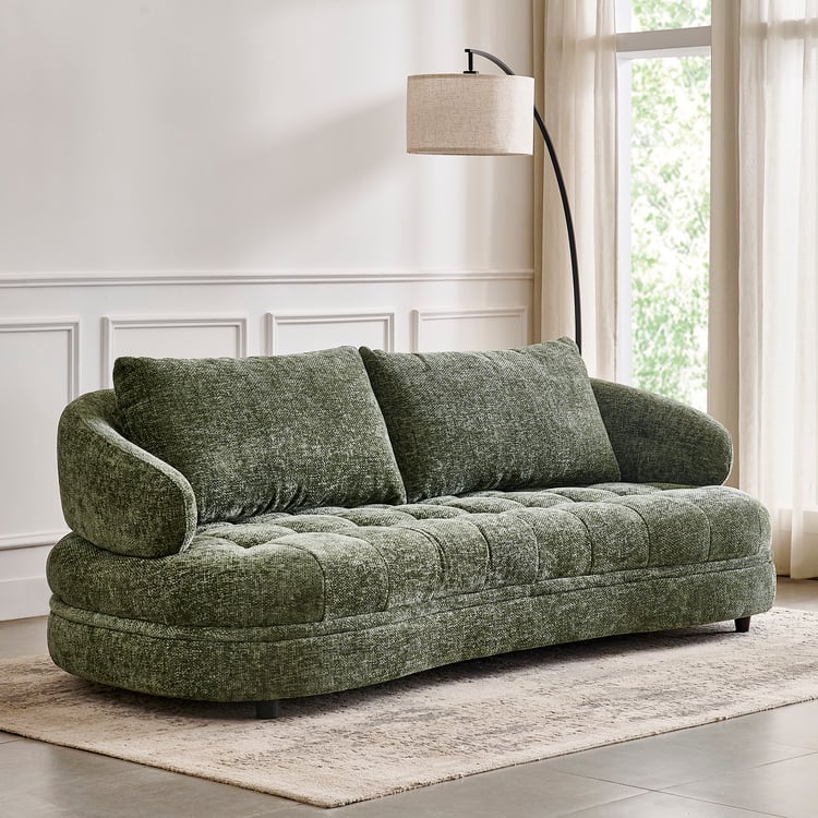 Alexa Fabric 3-Seater Sofa - Green