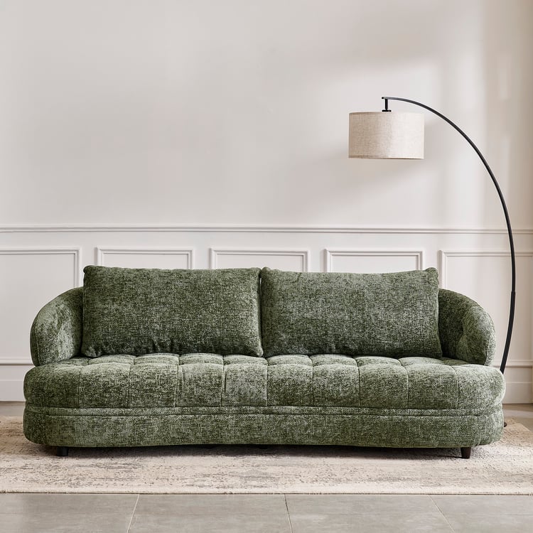 Alexa Fabric 3-Seater Sofa - Green