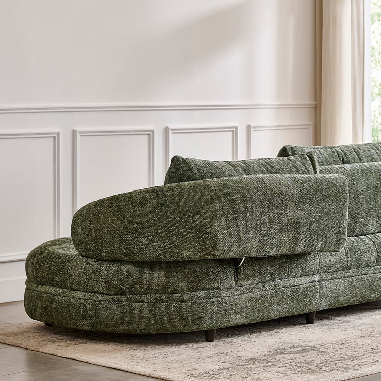 Alexa Fabric 3-Seater Sofa - Green