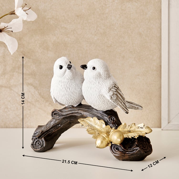 Corsica Brighton Polyresin Birds on Pine Tree Figurine