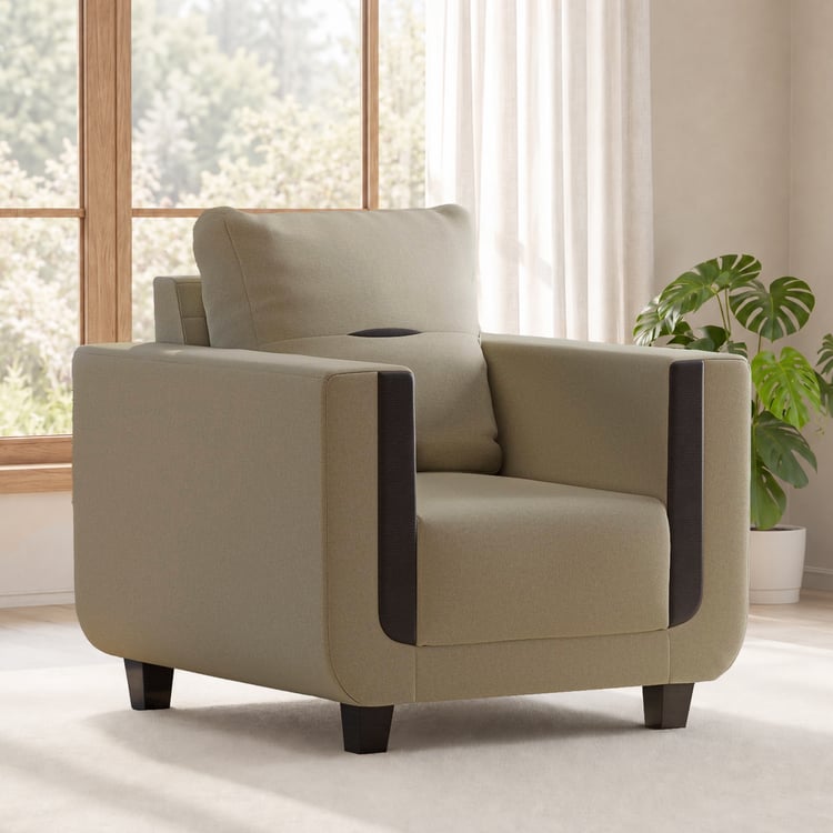Berry Velvet 1-Seater Sofa - Brown