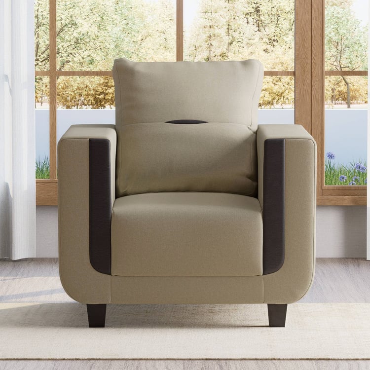 Berry Velvet 1-Seater Sofa - Brown