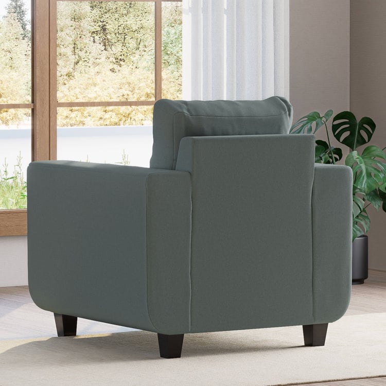 Berry Velvet 1-Seater Sofa - Grey