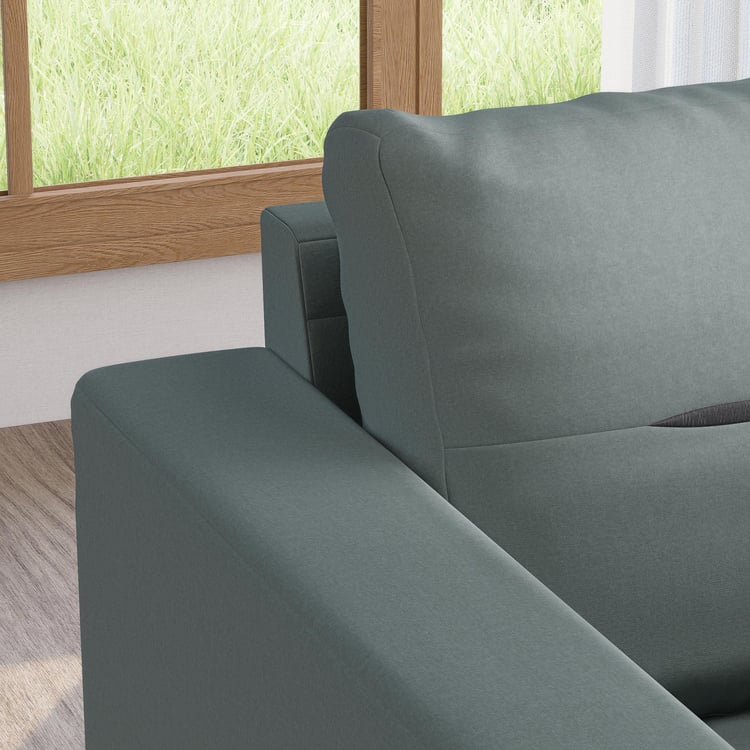 Berry Velvet 1-Seater Sofa - Grey