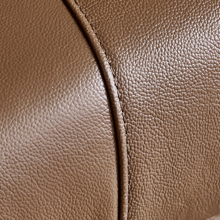 Terry Half Leather 1-Seater Sofa - Brown