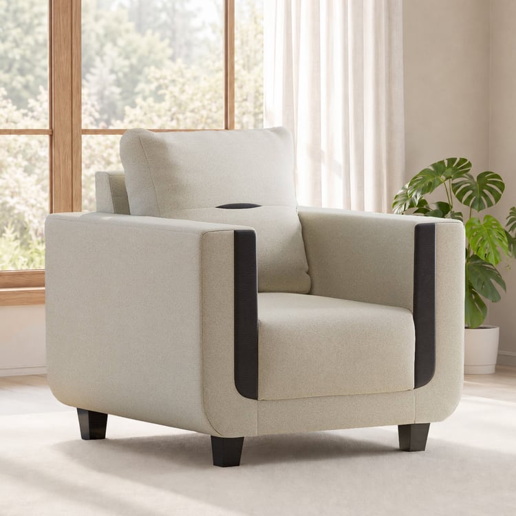 Berry Fabric 1-Seater Sofa - Brown