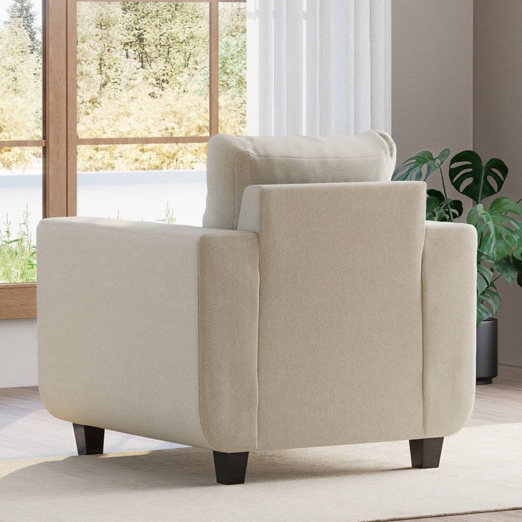 Berry Fabric 1-Seater Sofa - Brown