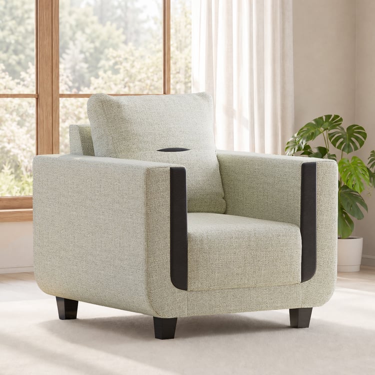 Berry Fabric 1-Seater Sofa - Brown