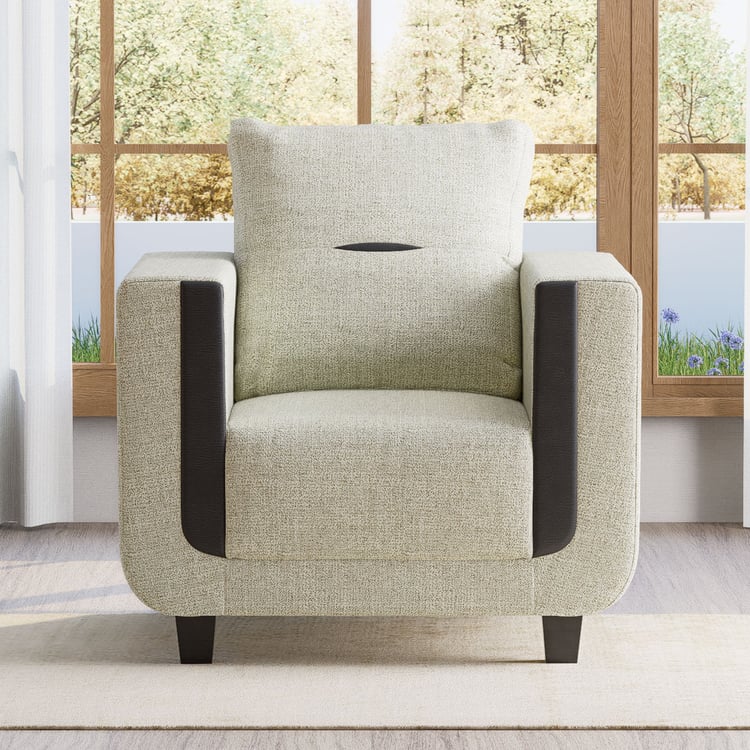 Berry Fabric 1-Seater Sofa - Brown