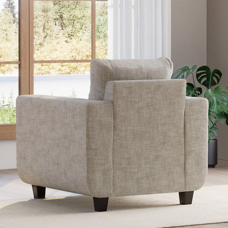 Berry Fabric 1-Seater Sofa - Brown