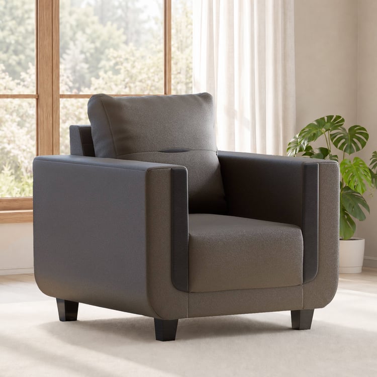 Berry Faux Leather 1-Seater Sofa - Brown