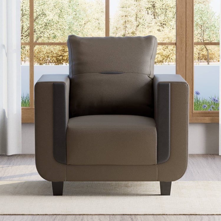 Berry Faux Leather 1-Seater Sofa - Brown