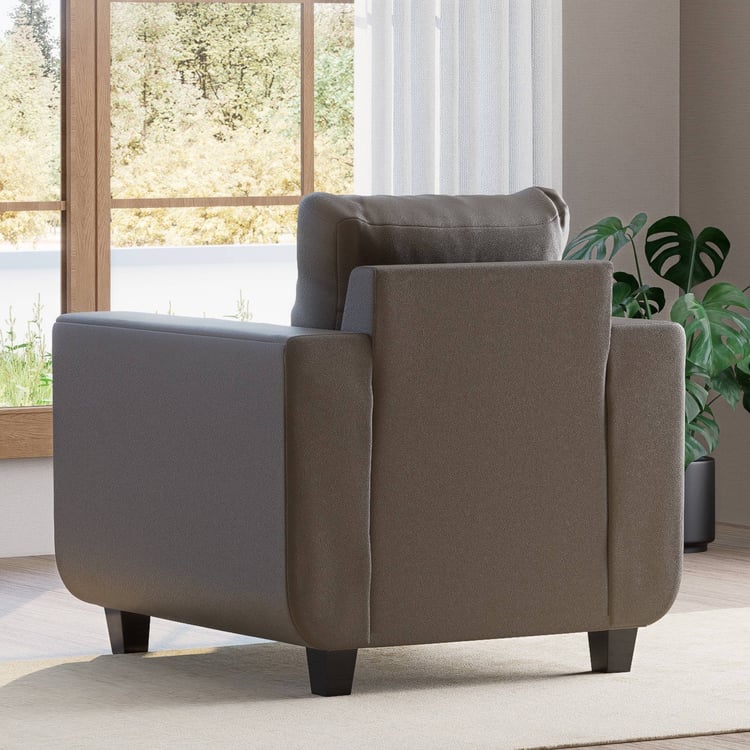 Berry Faux Leather 1-Seater Sofa - Brown