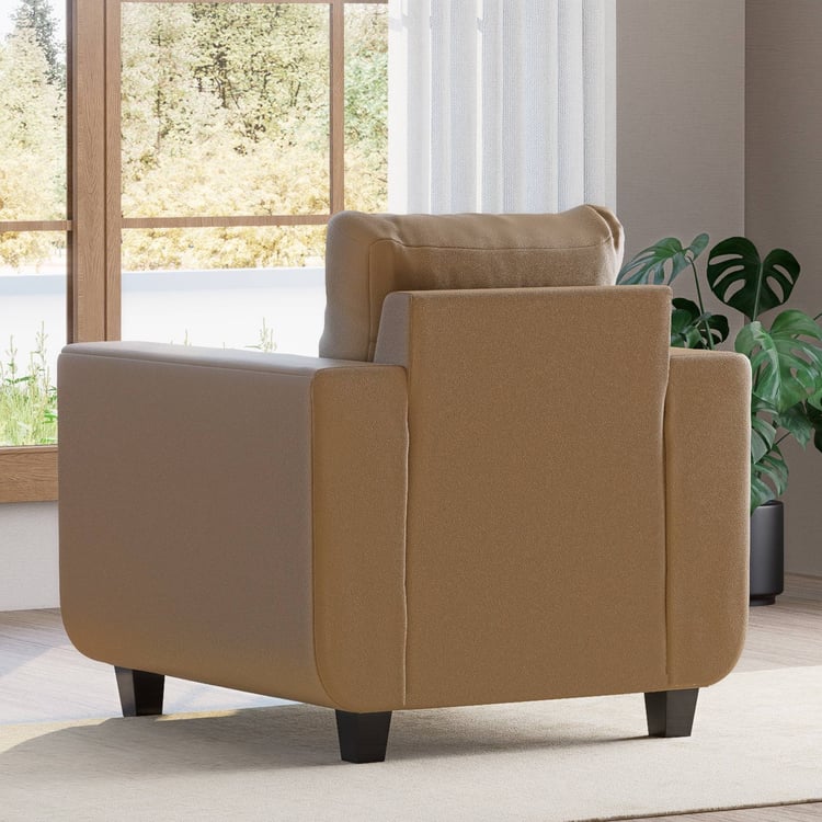 Berry Half Leather 1-Seater Sofa - Tan