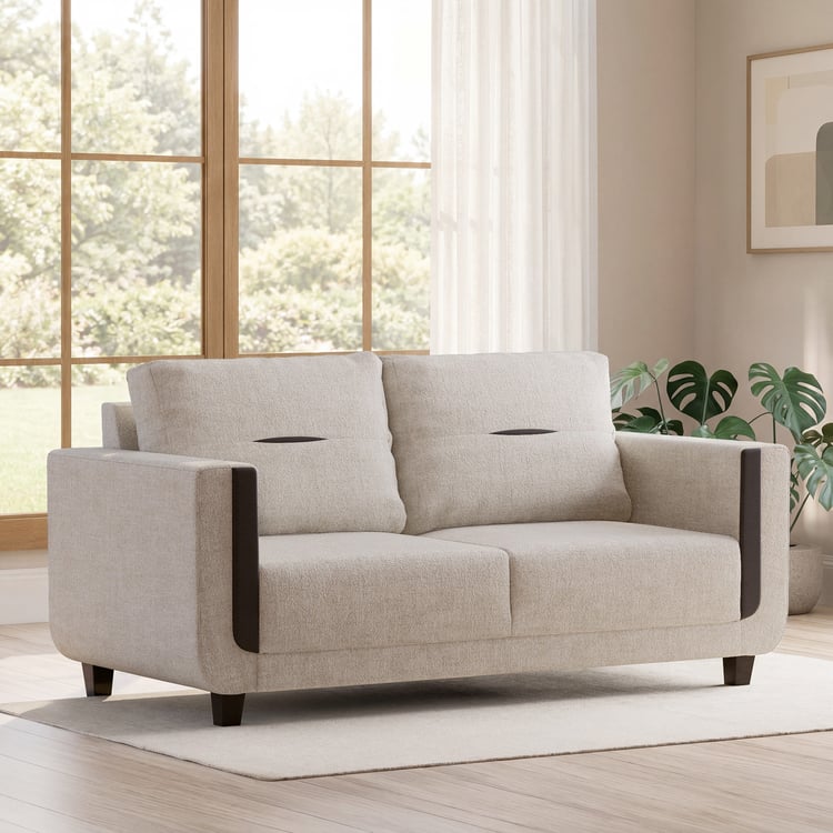 Berry Fabric 3-Seater Sofa - Beige