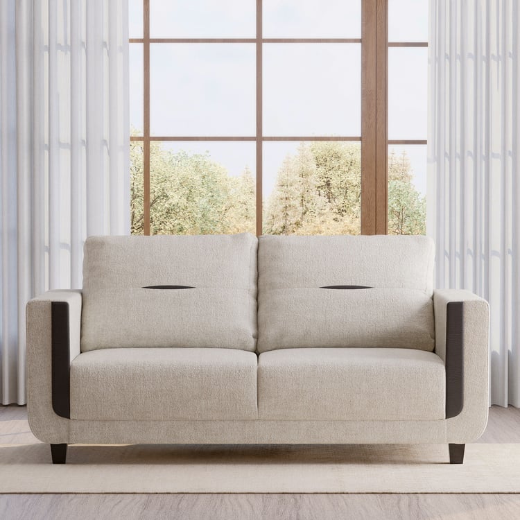 Berry Fabric 3-Seater Sofa - Beige