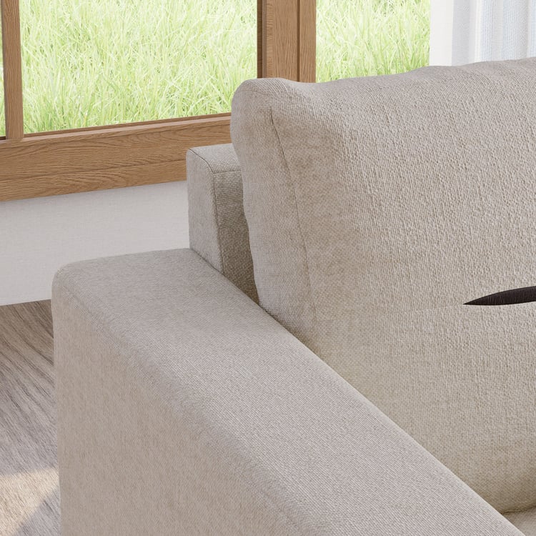 Berry Fabric 3-Seater Sofa - Beige