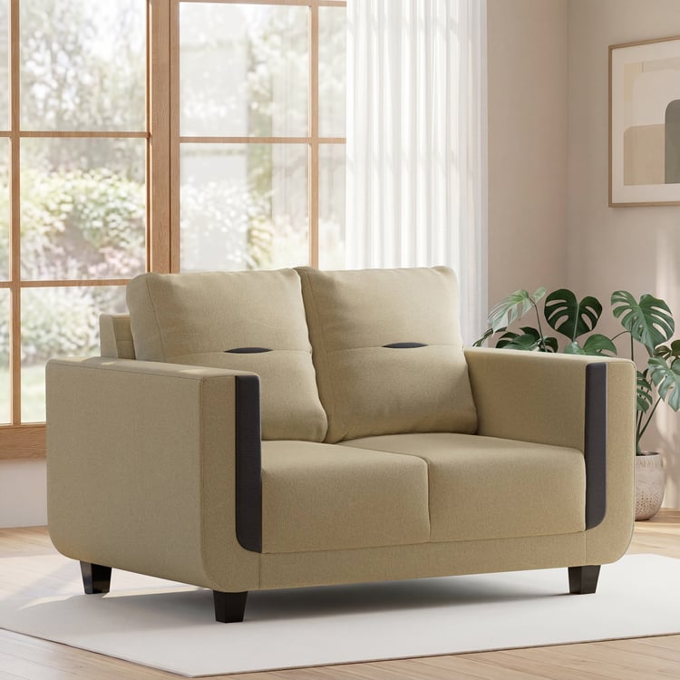 Berry Fabric 2-Seater Sofa - Beige