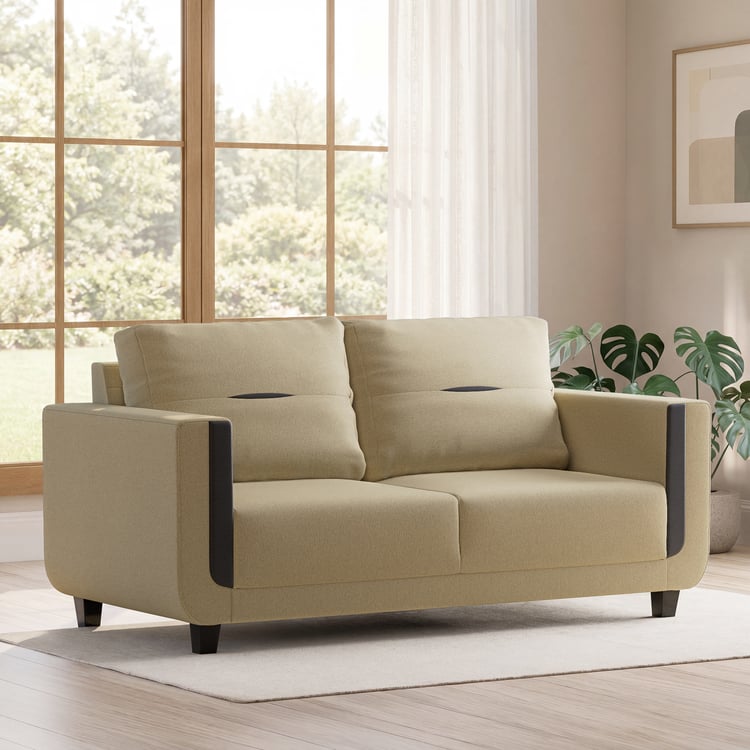 Berry Fabric 3-Seater Sofa - Beige