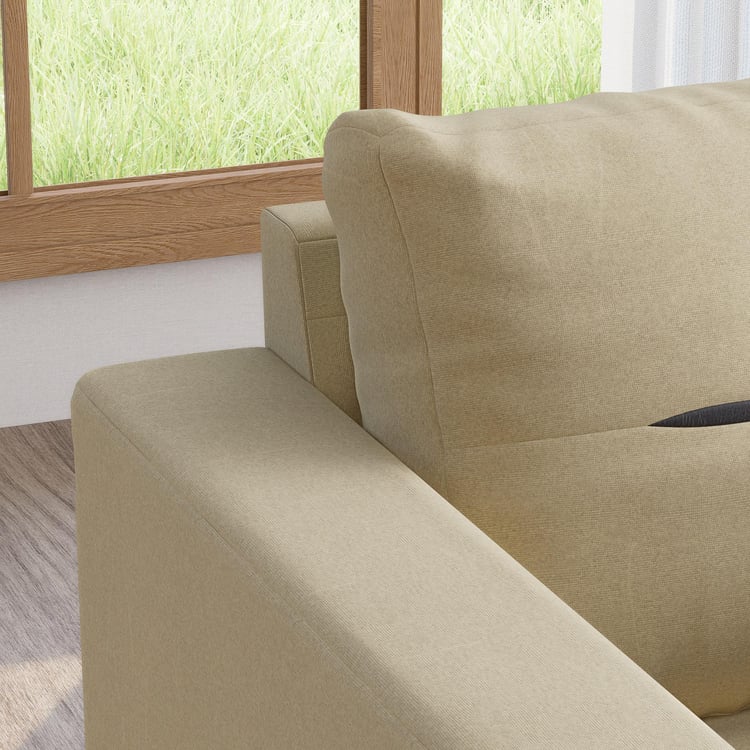 Berry Fabric 3-Seater Sofa - Beige