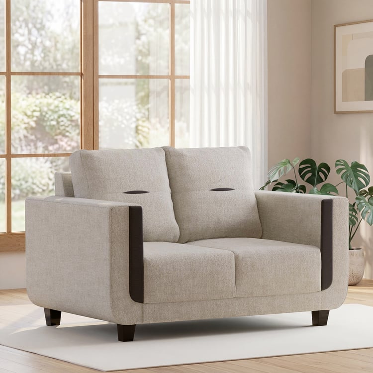 Berry Fabric 2-Seater Sofa - Beige