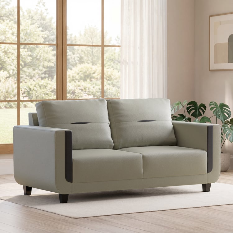 Berry Faux Leather 3-Seater Sofa - Grey