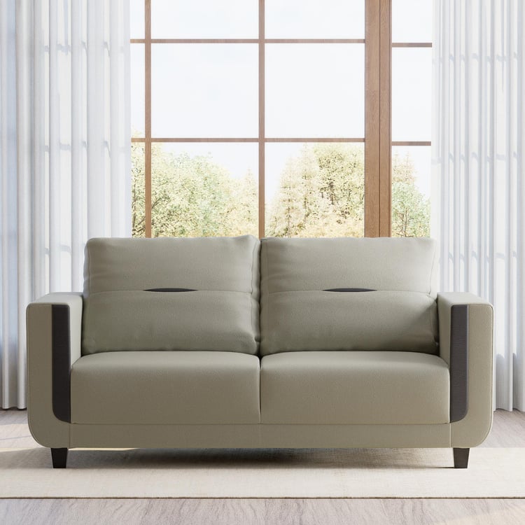 Berry Faux Leather 3-Seater Sofa - Grey