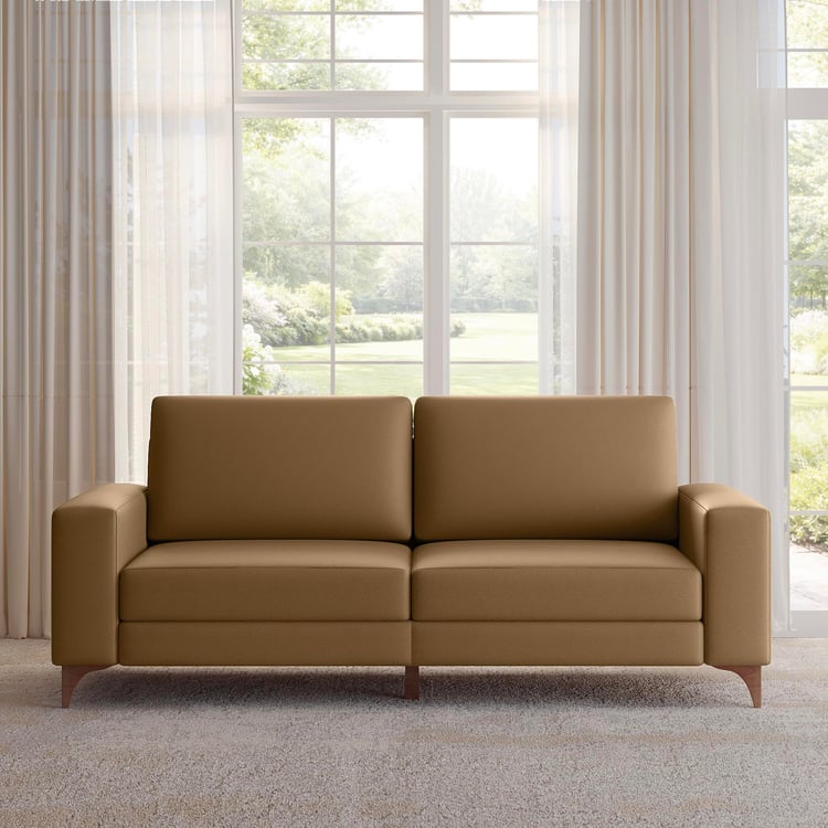 Quebec NXT Faux Leather 3-Seater Sofa - Tan