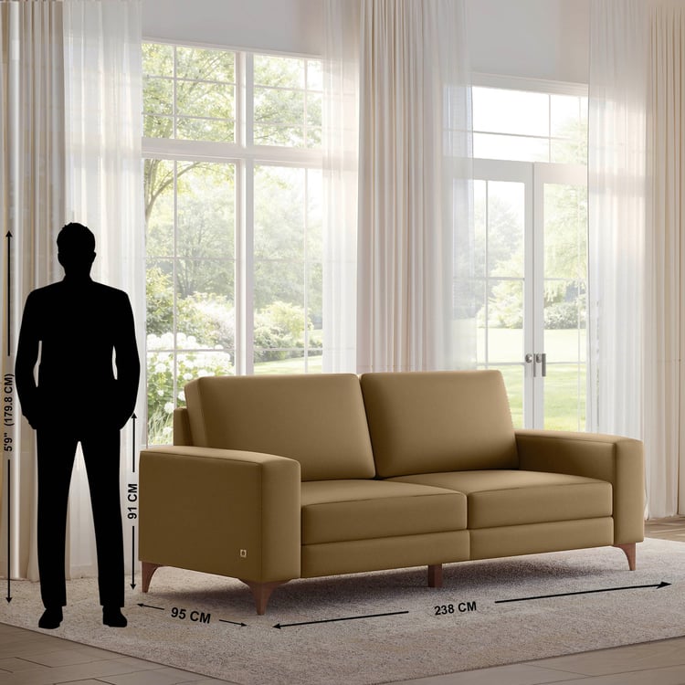 Quebec NXT Faux Leather 3-Seater Sofa - Tan