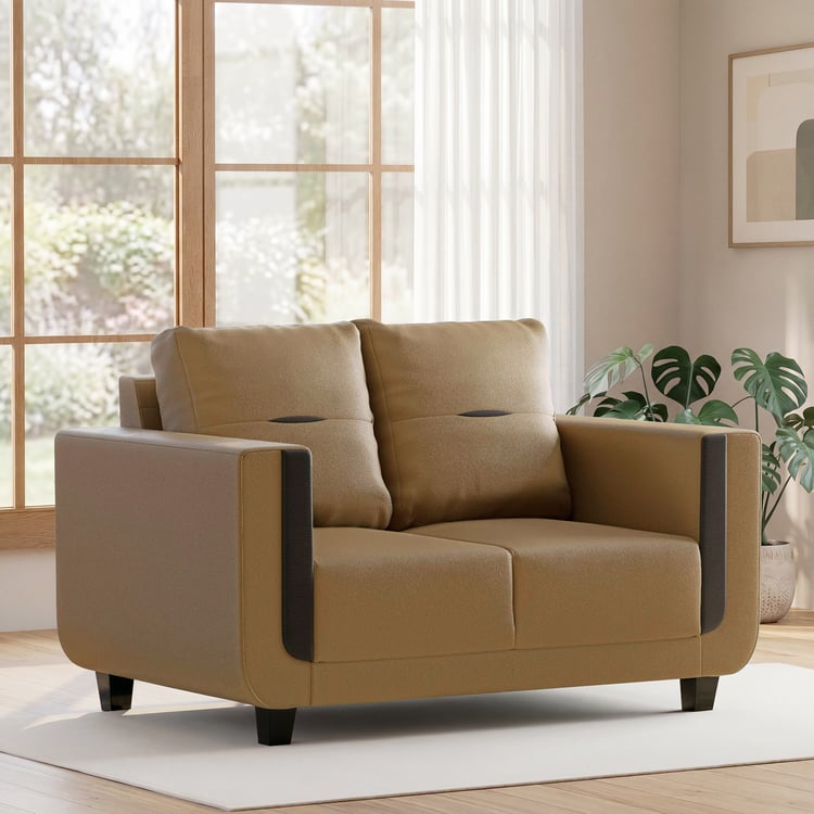 Berry Faux Leather 2-Seater Sofa - Tan