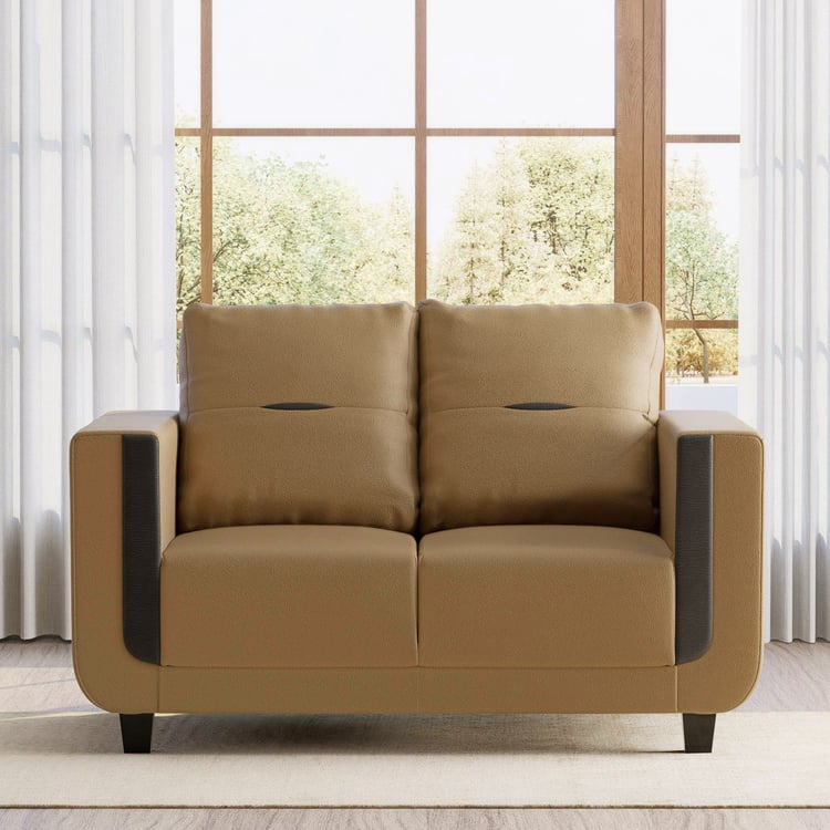 Berry Faux Leather 2-Seater Sofa - Tan