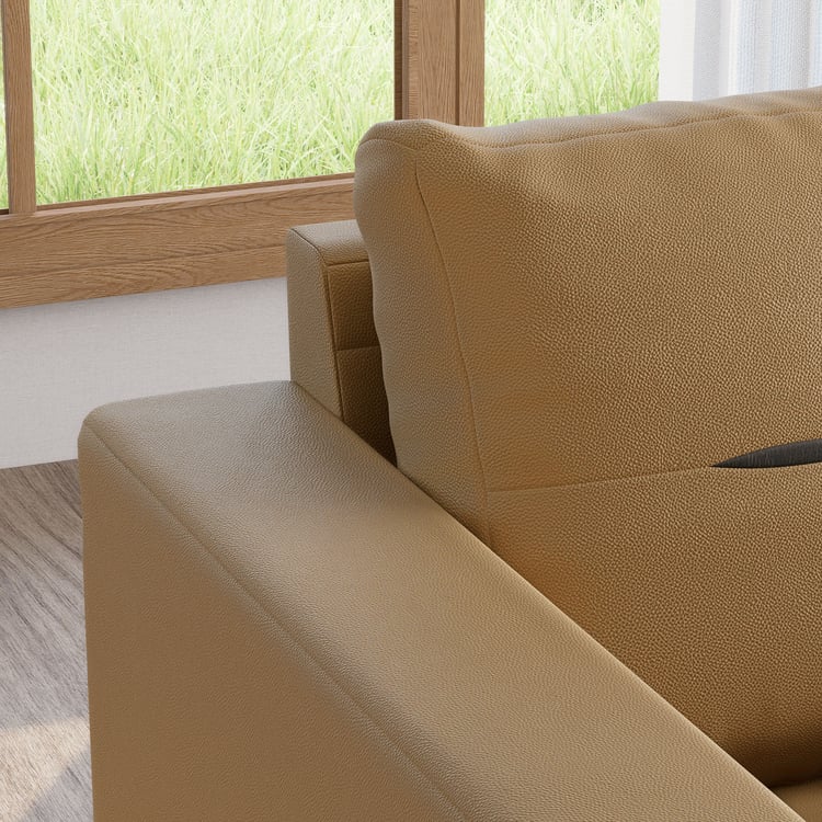 Berry Faux Leather 2-Seater Sofa - Tan