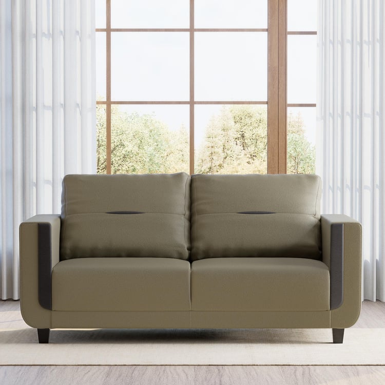 Berry Faux Leather 3-Seater Sofa - Brown