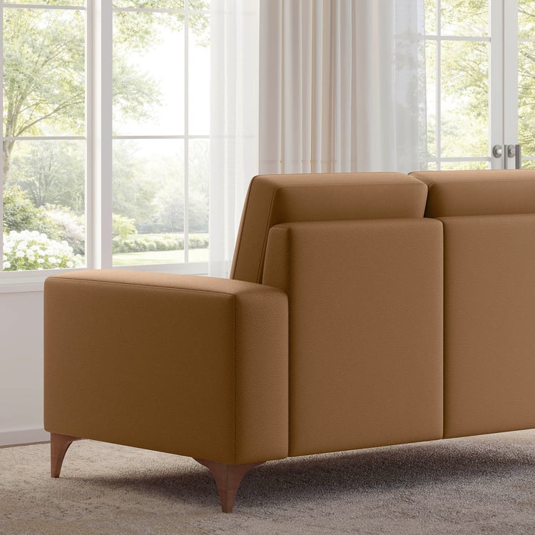 Quebec Half Leather 2-Seater Sofa - Tan