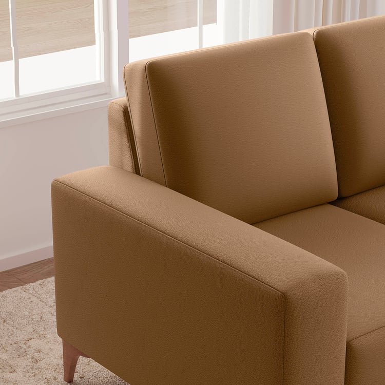 Quebec Half Leather 2-Seater Sofa - Tan